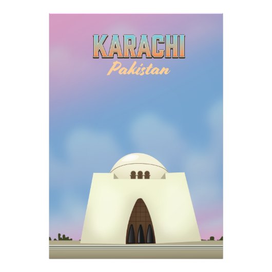 Reisposter Karachi Pakistan Foto Afdruk (Voorkant)