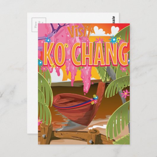 Reisposter Ko Chang Thailand Briefkaart (Voorkant / Achterkant)
