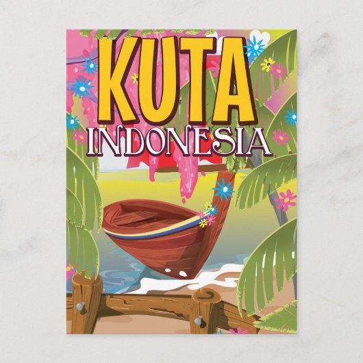 Reisposter Kuta Indonesia Briefkaart (Voorkant)