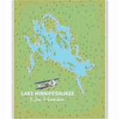Reisposter Lake Winnipesaukee New Hampshire Sticker (Voorkant)