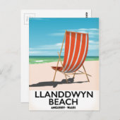 reisposter landdwyn Beach Anglesey Wales Briefkaart (Voorkant / Achterkant)