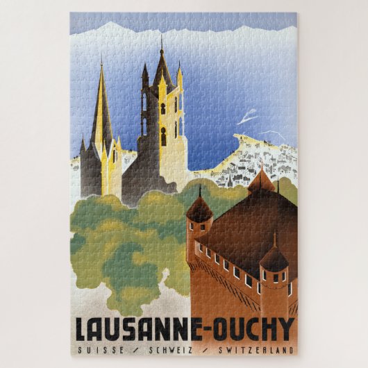 reisposter Lausanne-Ouchy Zwitserland Legpuzzel (Verticaal)