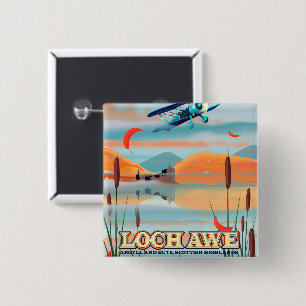 Reisposter Loch Awe Scotland Vierkante Button 5,1 Cm