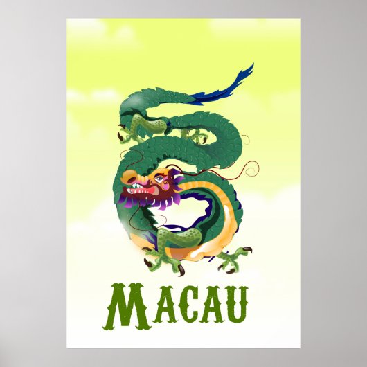 Reisposter Macau China in  stijl Poster (Voorkant)