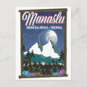 Reisposter Manaslu Himalayas Nepal Briefkaart (Voorkant)