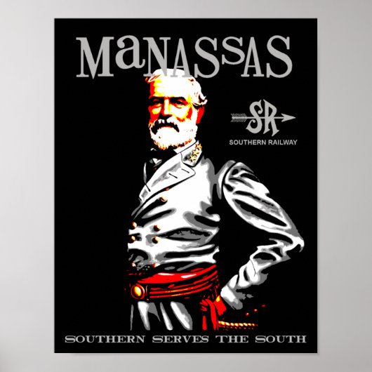 Reisposter Manassas Virginia Retro Poster (Voorkant)