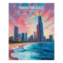 Reisposter | Manhattan Beach Wanddecoratie Thuisde
