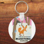 Reisposter Manitoba Canada  stijl Sleutelhanger (Voorkant)