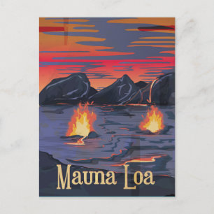 Reisposter Mauna Loa vulcano Briefkaart