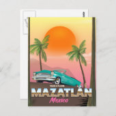 Reisposter Mazatlán Mexico Briefkaart (Voorkant / Achterkant)