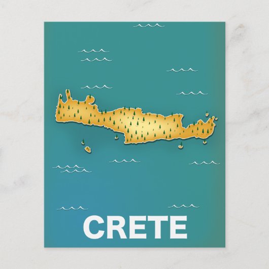 Reisposter met kaart van Kreta (Voorkant)