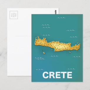 Reisposter met kaart van Kreta