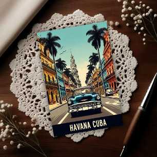 Reisposter met klassieke auto's uit het oude Cuba Briefkaart