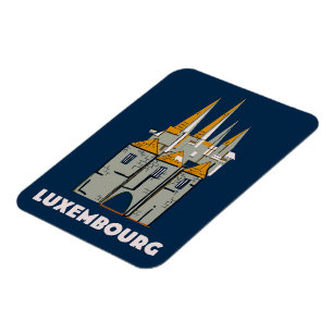 Reisposter met Luxemburgse retro-stijl Magneet