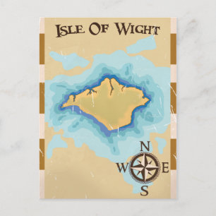 Reisposter met schatkaart van Isle of Wight Briefkaart