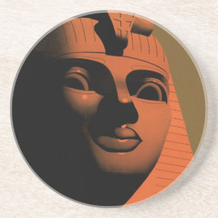 Reisposter met Sfinx, Egypte, Afrika uit vroeger t Zandsteen Onderzetter