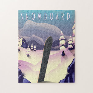 Reisposter met Snowboard  stijl Legpuzzel