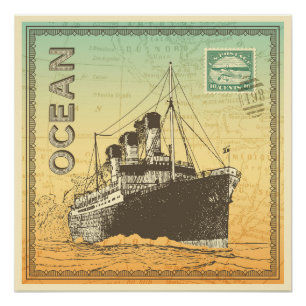 Reisposter met stuurschip perfect poster