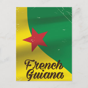 Reisposter met vlag van Frans-Guyana Briefkaart