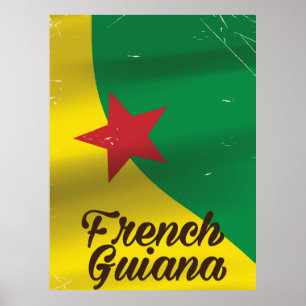 Reisposter met vlag van Frans-Guyana Poster