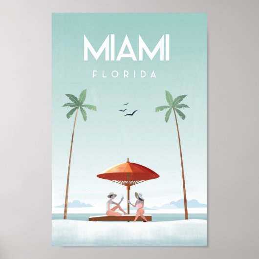 Reisposter Miami-strand florida Poster (Voorkant)