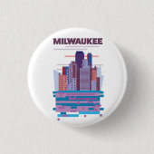 Reisposter Milwaukee Ronde Button 3,2 Cm (Voorkant)