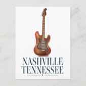 Reisposter Nashville Tennessee Guitar Briefkaart (Voorkant)