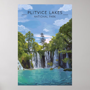 Reisposter Nationaal Park Plitvicemeren Kroatië Poster