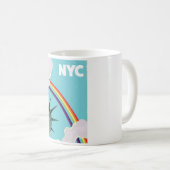 Reisposter NYC Rainbow stijl Koffiemok (Voorkant rechts)