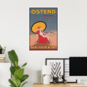 Reisposter Oostende België Stranden Kunstprint Poster (Thuiskantoor)
