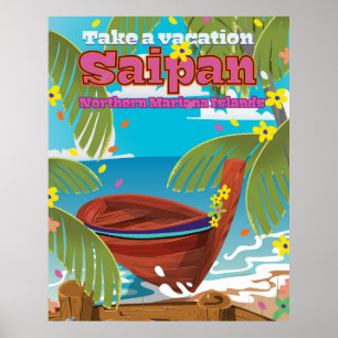 Reisposter op het eiland Saipan . Poster