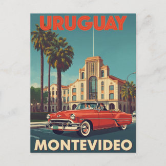Reisposter Oude Uruguayaanse Cabriolet Auto Briefkaart
