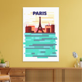 Reisposter Parijs Canvas Afdruk (Insitu (Woonkamer))