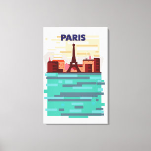Reisposter Parijs Canvas Afdruk