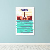 Reisposter Parijs Canvas Afdruk (Insitu (Houten vloer))
