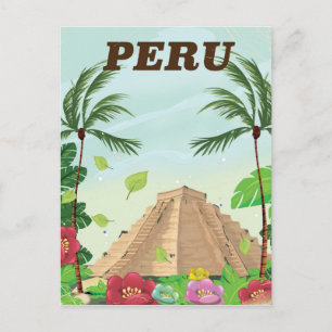 Reisposter Peru Zuid-Amerika  cartoon Briefkaart