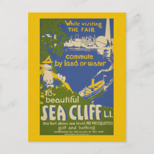 Reisposter Promoting Zee Cliff, Long Island 2 Briefkaart