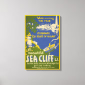 Reisposter Promoting Zee Cliff, Long Island 2 Canvas Afdruk (Voorkant)