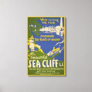 Reisposter Promoting Zee Cliff, Long Island 2 Canvas Afdruk