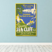 Reisposter Promoting Zee Cliff, Long Island 2 Canvas Afdruk (Insitu (Houten vloer))