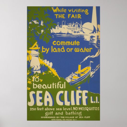 Reisposter Promoting Zee Cliff, Long Island 2 Poster (Voorkant)