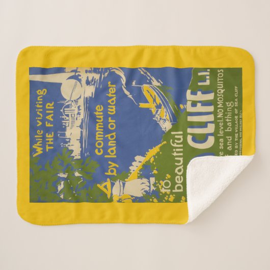 Reisposter Promoting Zee Cliff, Long Island 2 Sherpa Deken (Voorkant (horizontaal))