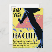 Reisposter Promoting Zee Cliff, Long Island Briefkaart (Voorkant / Achterkant)