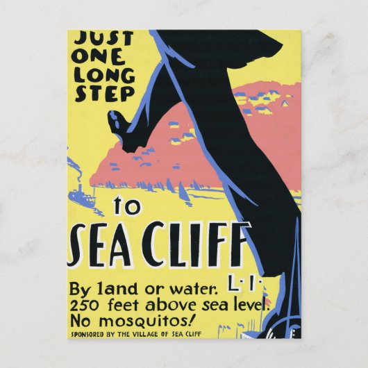 Reisposter Promoting Zee Cliff, Long Island Briefkaart (Voorkant)