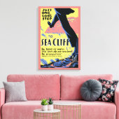 Reisposter Promoting Zee Cliff, Long Island Canvas Afdruk (Insitu (Woonkamer))