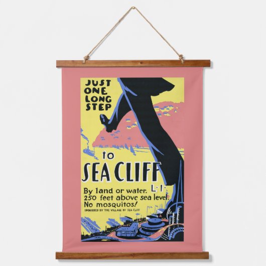 Reisposter Promoting Zee Cliff, Long Island Hangend Wandkleed (Voorkant)
