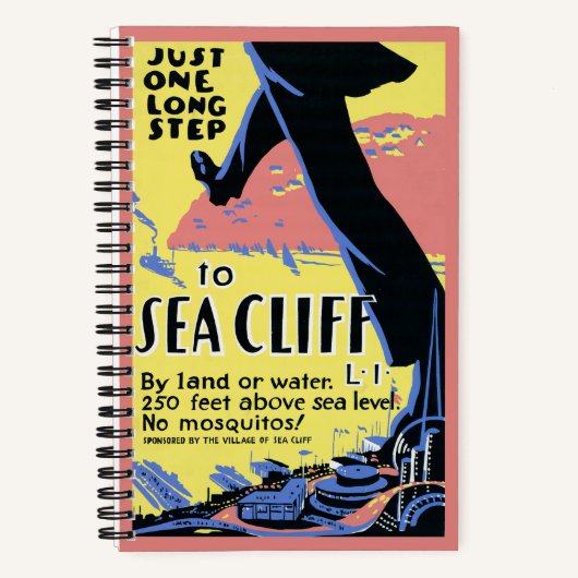 Reisposter Promoting Zee Cliff, Long Island Notitieboek (Voorkant)