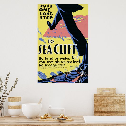 Reisposter Promoting Zee Cliff, Long Island Poster (Keuken)