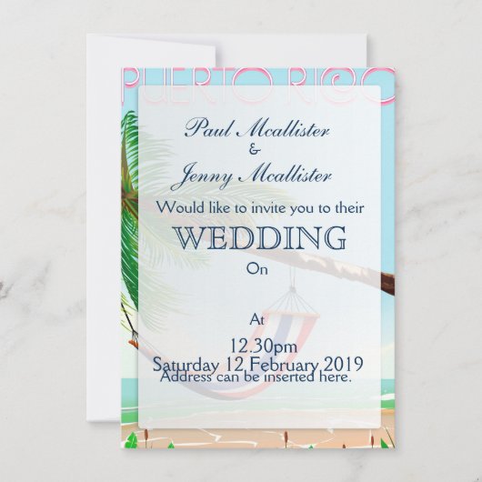 Reisposter Puerto Rico Hammock Kaart (Voorkant)