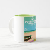 Reisposter Putsborough Sands Beach Devon Tweekleurige Koffiemok (Voorkant links)